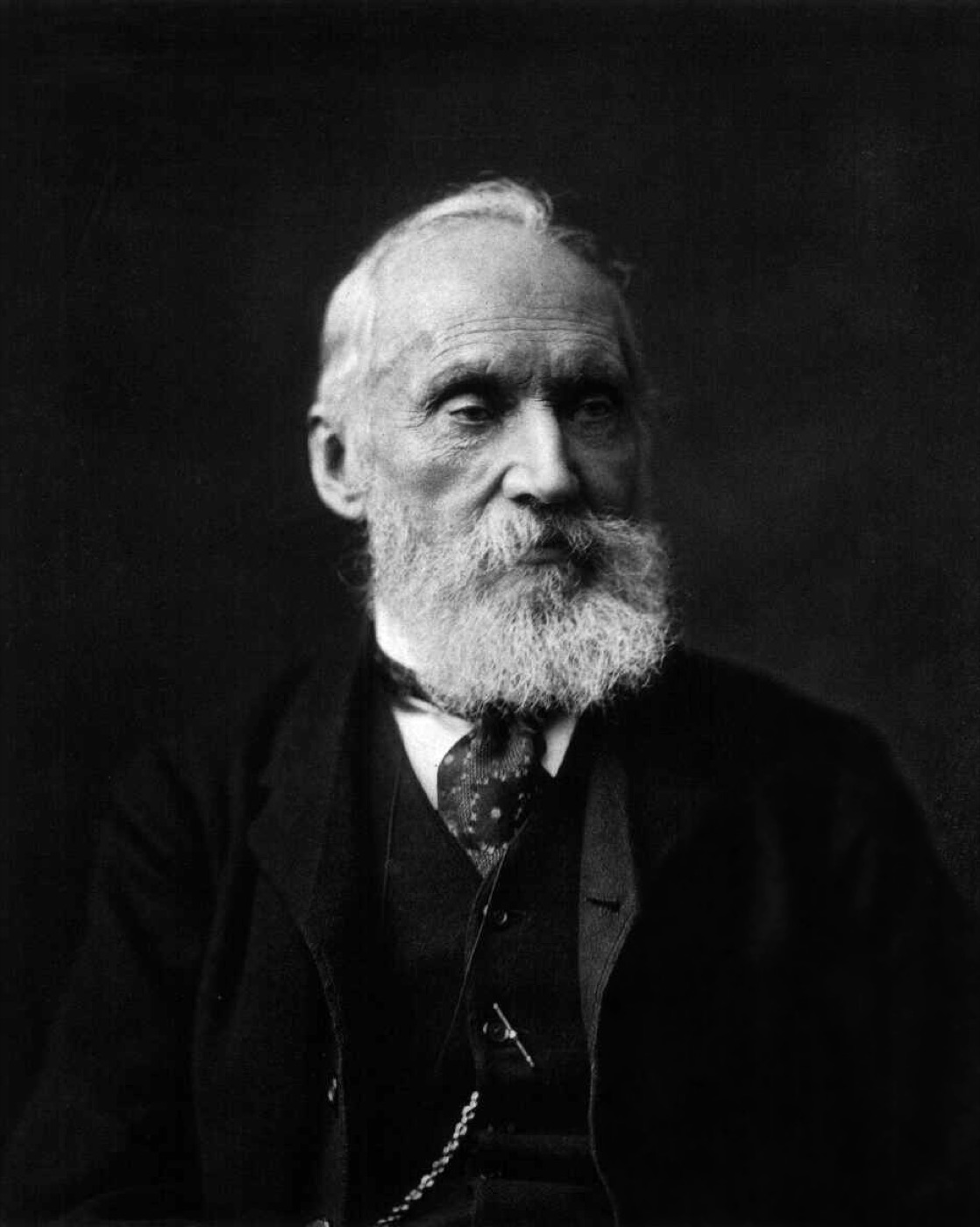Photograph of Lord Kelvin in later life, with a white beard